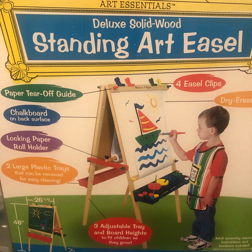 Brand new standing art easel with three paper roll